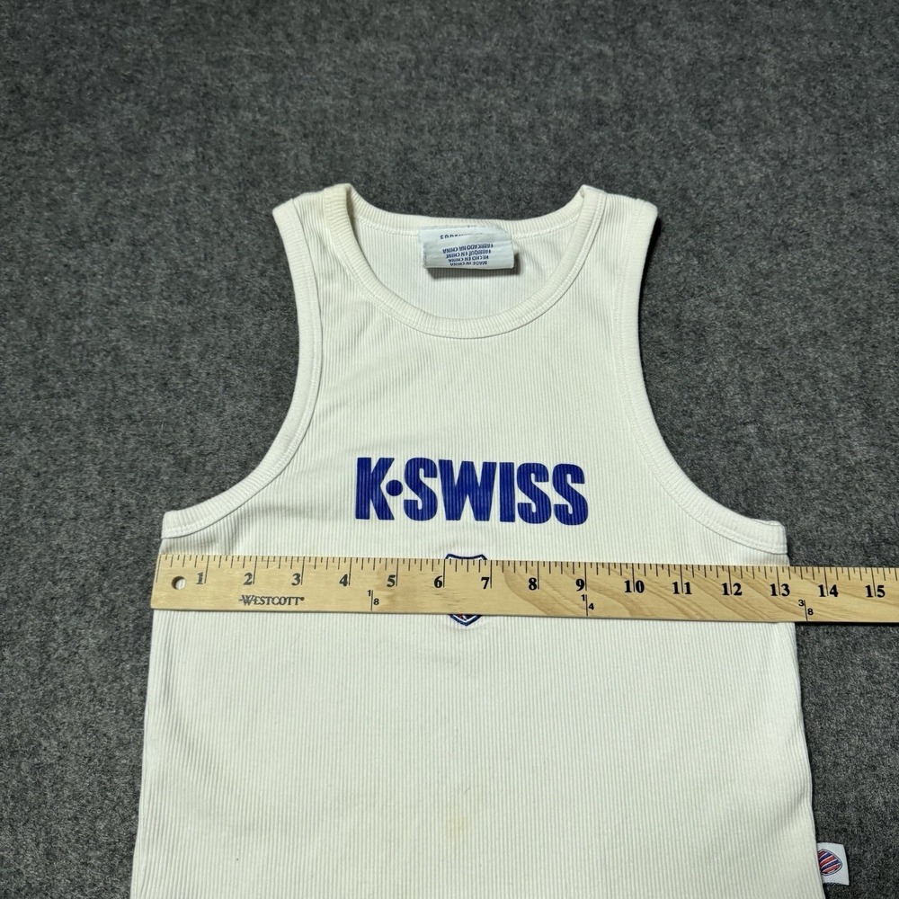 K Swiss x Forever 21 Ribbed Logo Tank Top‎ Womens M Y2K Retro Streetwear - Picture 6 of 7